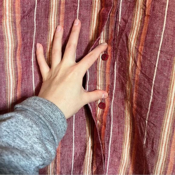 Madison Studio 100% linen striped button down shirt - Picture 8 of 8